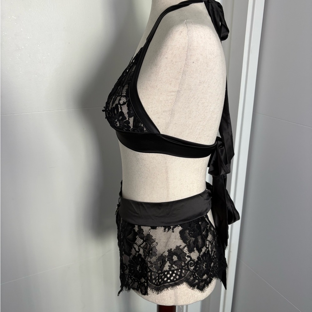 Honey Birdette Polly Black Lace Lingerie Set Small - Picture 2 of 6